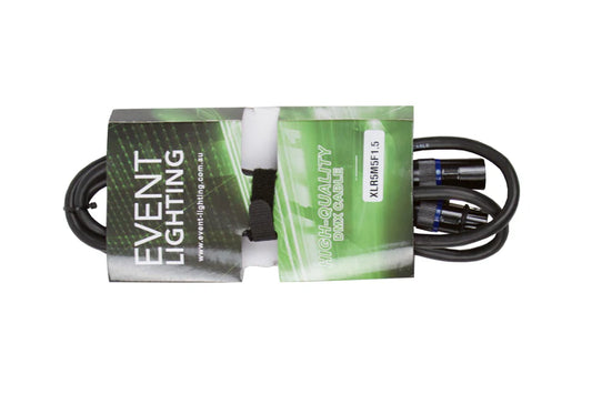 Event Lighting - XLR5M5F1.5 - Male 5 Pin XLR to Female 5 pin DMX cable - 1.5m Length