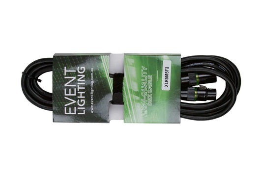Event Lighting - XLR5M5F3 - Male 5 Pin XLR to Female 5 pin DMX cable - 3m Length