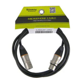 Sound King -XLRMXLRF1.5PRO -XLR 3 pin male to female professional grade cable - 1.5m
