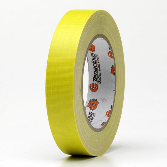 Tenacious FL166 Neon Gaffer - Cloth Matt - Yellow - 24mm x 25m
