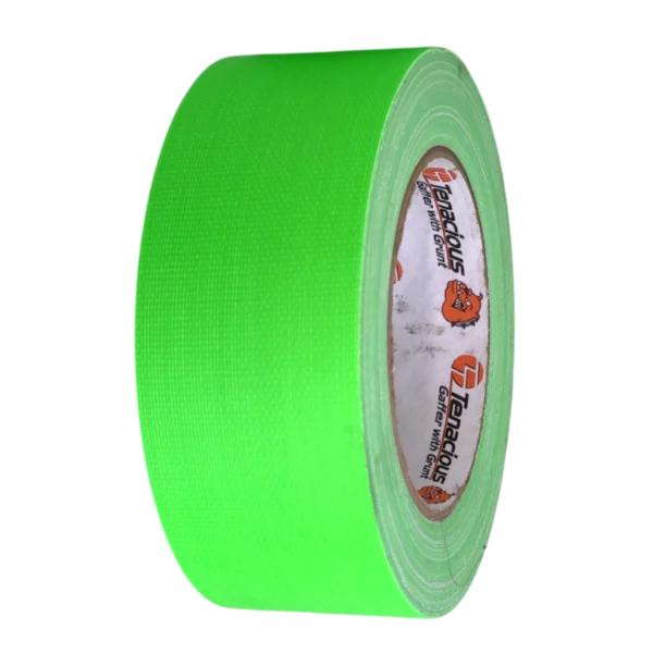 Tenacious FL166 Neon Gaffer - Cloth Matt - Green - 12mm x 25m