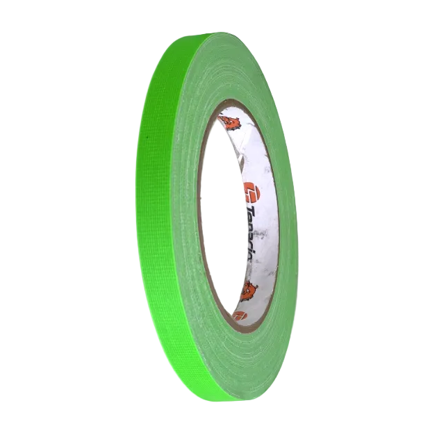 Tenacious FL166 Neon Gaffer - Cloth Matt - Green - 12mm x 25m