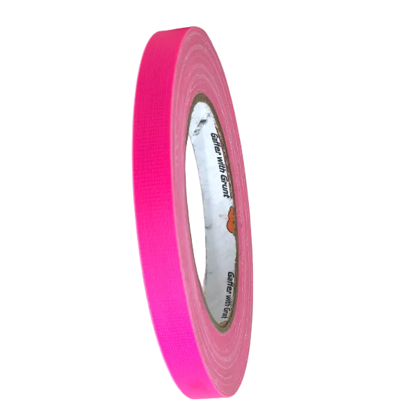 Tenacious FL166 Neon Gaffer - Cloth Matt - Pink - 12mm x 25m