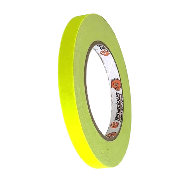 Tenacious FL166 Neon Gaffer - Cloth Matt - Yellow - 12mm x 25m