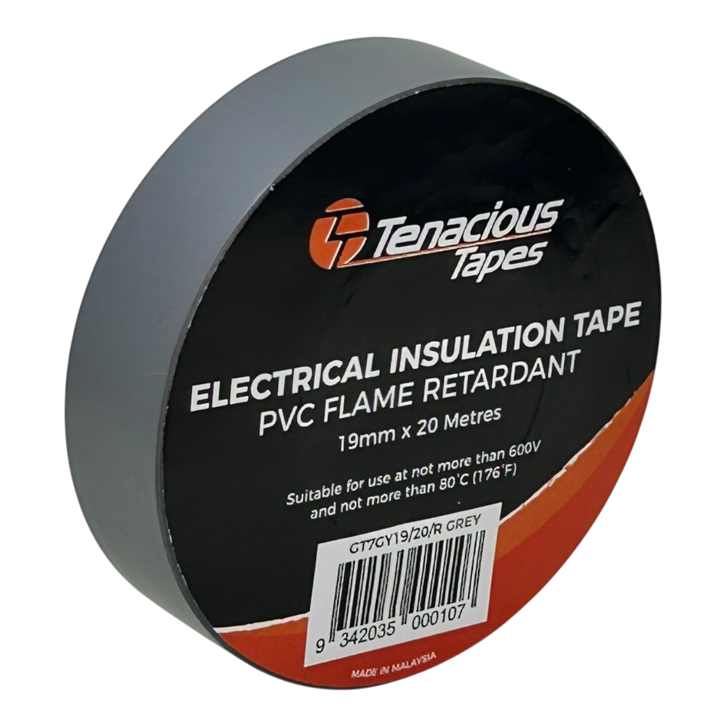 Tenacious GT7 Electrical Tape - Grey - 19mm x 20m