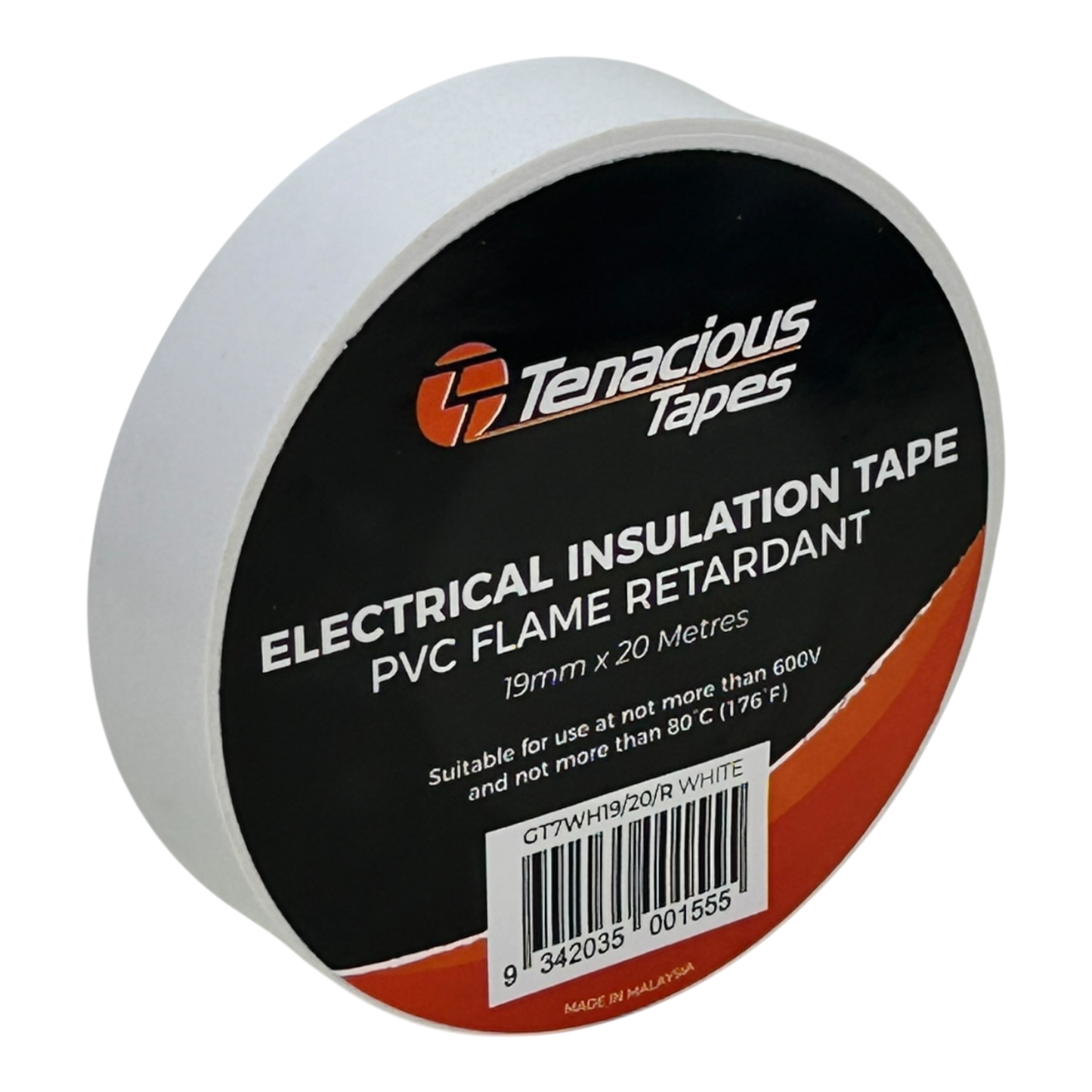 Tenacious GT7 Electrical Tape - White - 19mm x 20m