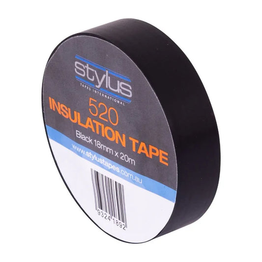 Stylus - 520 Black Electrical Tape - 18mm x 20mm